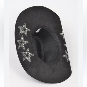Hotfix Black Western Star Studded Accents hat adult one size country